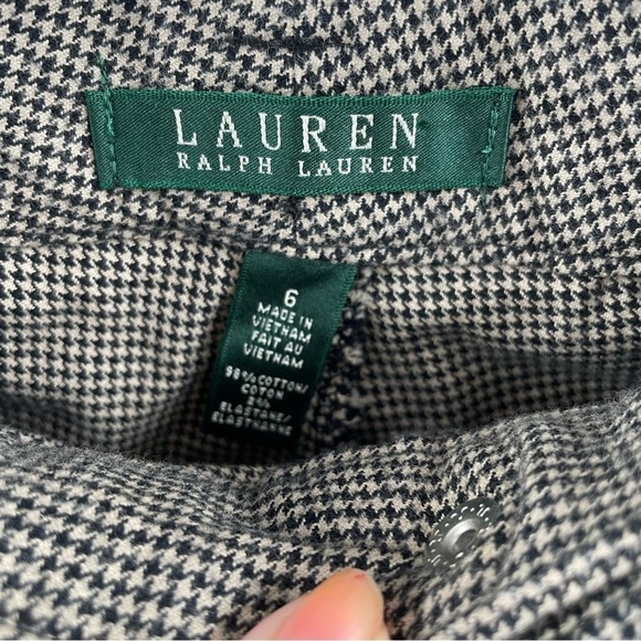 Lauren Ralph Lauren Herringbone Cotton Straight Leg Stretch Zipper Pockets Pant - Picture 7 of 13